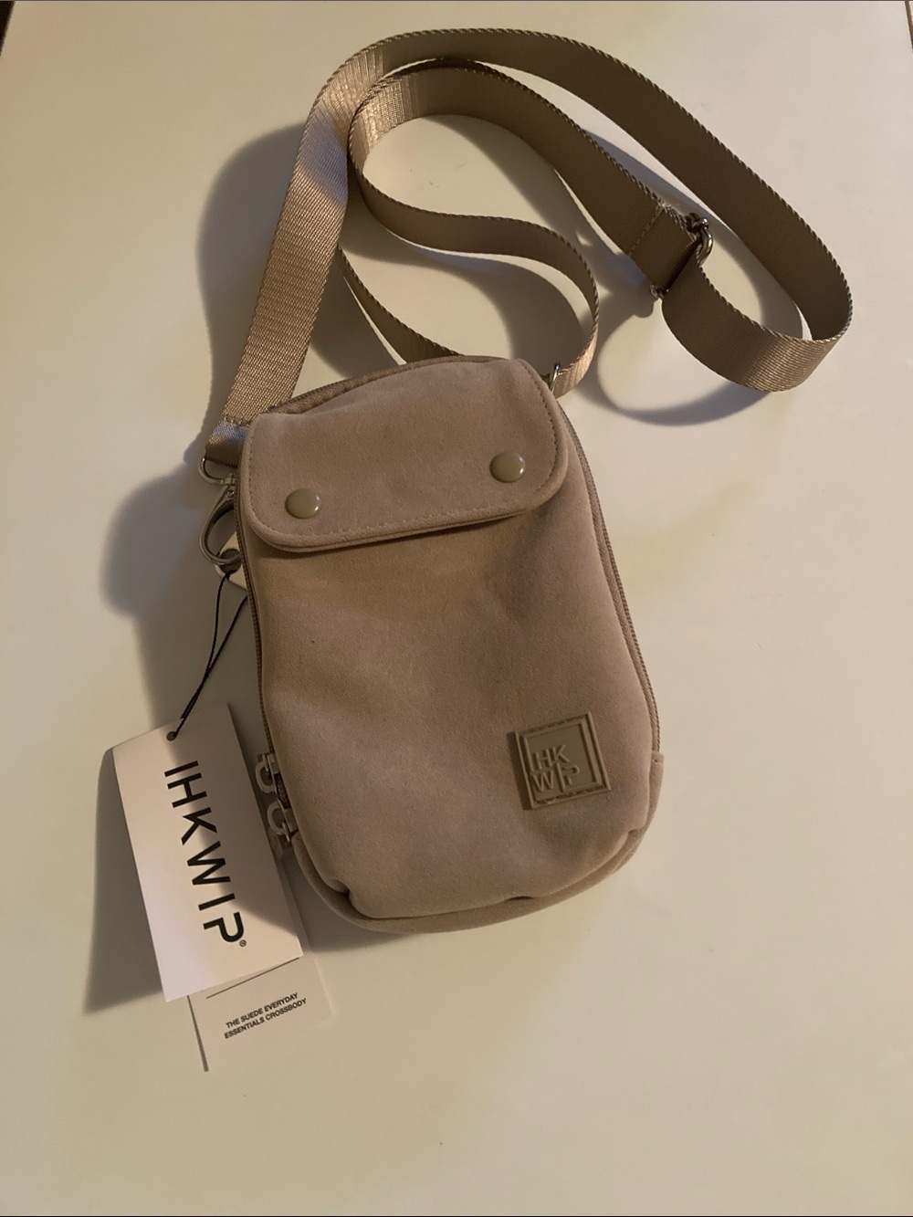 NWT IHKWIP Suede Everyday Essentials Crossbody Purse